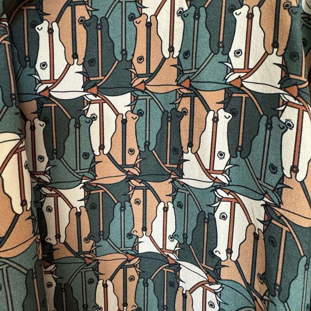 Adriana Degreas 100% Silk Horse Print Blouse Made in Brazil Equestrian Size M - Picture 6 of 14